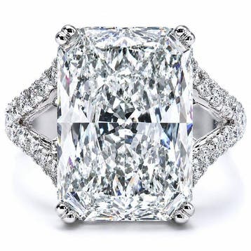 Zonder minimumprijs - Ring - 18 karaat Witgoud - 11.02ct., Nieuw