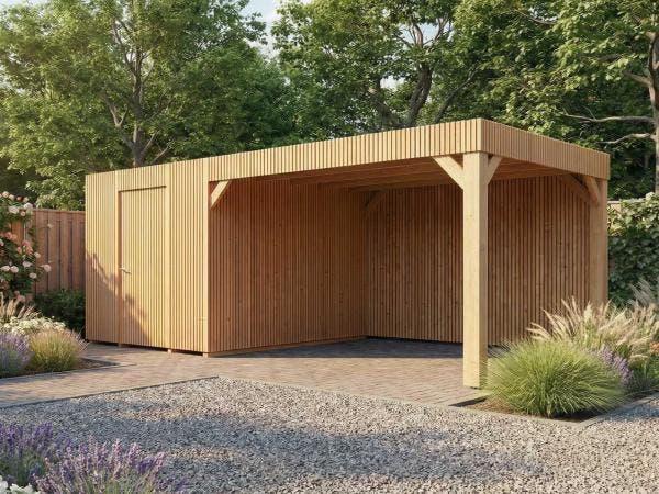 Veiling - Tuinhuis triple-profiel met overkapping 350x600x24, Tuin en Terras, Overkappingen
