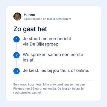 Hanna geeft bijles rekenen en taal in Amsterdam, Privéles, Bijles