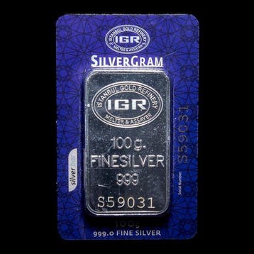 100 gram - Zilver .999 - IGR, UAE - Verzegeld en met