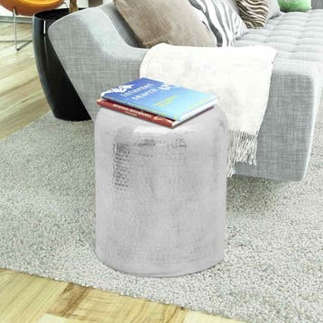 vidaXL Krukje/bijzettafeltje gehamerd aluminium, Huis en Inrichting, Verzenden, Nieuw, 45 tot 60 cm
