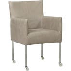 Leren eetkamerstoelen met rvs poten, Ophalen of Verzenden, Nieuw, Leer