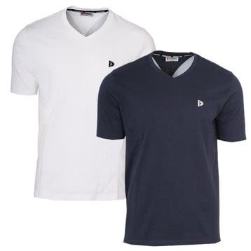 Donnay Donnay Heren - 2-Pack - V-neck T-Shirt Berno - Wit &, Verzenden, Nieuw
