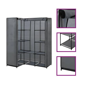 vidaXL Hoekkledingkast 130x87x169 cm grijs, Verzenden, Nieuw