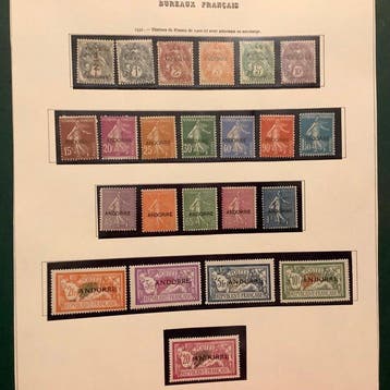 Andorra 1921 - Eerste emissie Mouchon, blanc en Merson met, Gestempeld