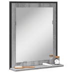 Badkamerspiegel met schap 50x12x60 cm hout grijs sonoma eike, Verzenden, Nieuw