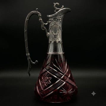 Manifattura tedesca - Karaf - Claret Jug - Peltro, Kristal