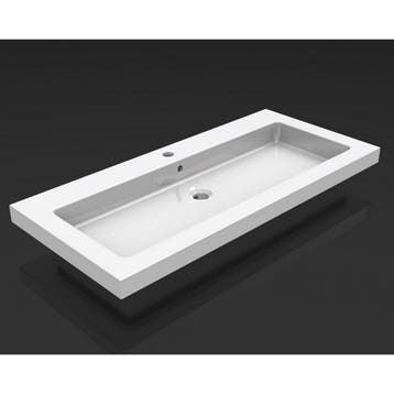 Wiesbaden Kera Wastafel Enkel met 1 Kraangat - 100x46x5cm -, Ophalen of Verzenden, Nieuw