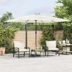 vidaXL Parasol met stalen paal 290x290x238 cm wit, Verzenden, Nieuw, 2 tot 3 meter