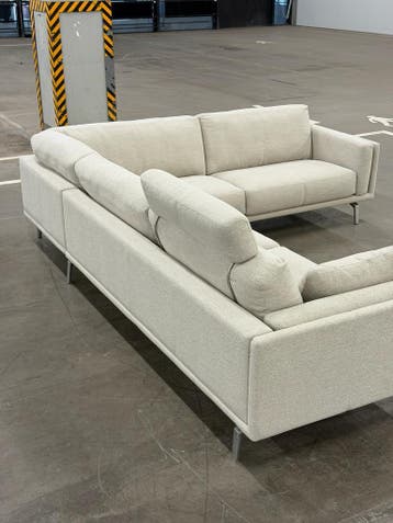 Leolux Bellice Hoekbank | Beige | NIEUWSTAAT + Garantie, 300 cm of meer, Ophalen of Verzenden, Zo goed als nieuw, 150 cm of meer