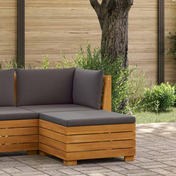 vidaXL Tuinvoetenbank Massief Acaciahout Bruin, Tuin en Terras, Verzenden, Nieuw