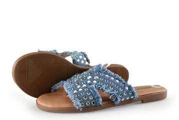 Ann Rocks Slippers in maat 37 Blauw, Slippers, Ann Rocks, Zo goed als nieuw, Verzenden