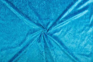Blauw velours > Waterblauw, Hobby en Vrije tijd, Stoffen en Lappen, Blauw, 120 cm of meer, Ophalen of Verzenden, Polyester