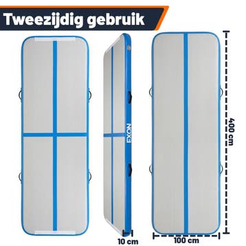Exon® AirTrack Pro 400x100x10 CM- Blauw, Verzenden, Nieuw, Blauw