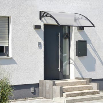 [en.casa] Deurluifel Mellerud afdak 120x100 cm transparant e, Verzenden, Nieuw