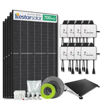 Zonnepanelen Pakket Platdak 11.9 kW 17x 700Wp Micro-omv., Ophalen of Verzenden, Nieuw