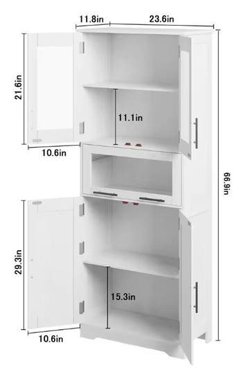 Hoge Badkamerkast –Smalle Kast met Deuren en Planken 60×30×1, Verzenden, Nieuw