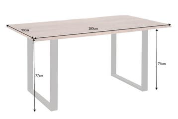 Massief houten eettafel MAMMUT 180 cm wilde acaciaboom rand, Ophalen of Verzenden, Nieuw