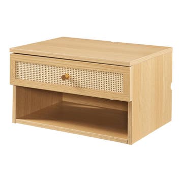 Wandrek Eiker met lade 40x31,5x23 cm eikenkleurig en rotan l, Verzenden, Nieuw