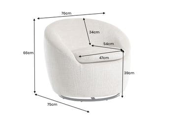 Fauteuil ALPINE 360° draaibaar, met structuurstof, beige -, Ophalen of Verzenden, Nieuw