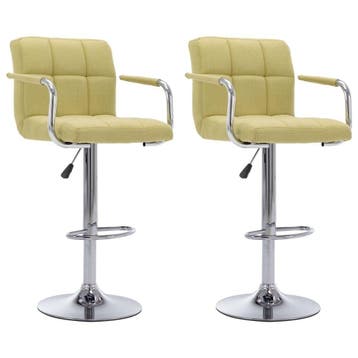 Barstoelen set groen stof - 47% korting!, Huis en Inrichting, Draaibaar, 60 tot 90 cm, Ophalen of Verzenden, Zo goed als nieuw