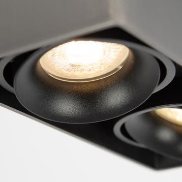 Bjorn 2 Opbouwspot Gun Metal Binnenverlichting Spots opbouw, Verzenden, Nieuw, Plafondspot of Wandspot
