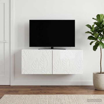 vidaXL Wandbeugel TV-kast 59,5 x 31 cm Hoogglans Wit Bewerkt, Minder dan 50 cm, Verzenden, Nieuw, Minder dan 100 cm