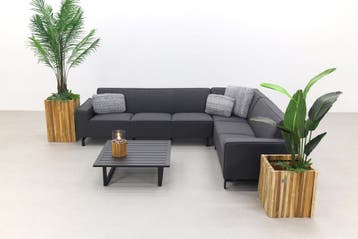 VDG Boavista/Cuba Sunbrella loungeset - Sooty - 4-delig, Verzenden, Nieuw, Overige materialen, Loungeset