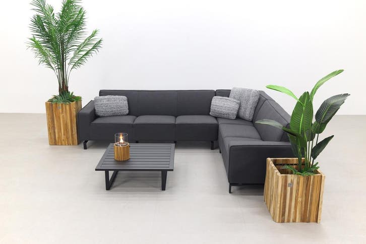 VDG Boavista/Cuba Sunbrella loungeset - Sooty - 4-delig, Tuin en Terras, Tuinsets en Loungesets, Loungeset, Nieuw, Overige materialen