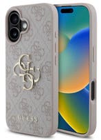 Guess iPhone 16 Back Cover hoesje 4G Big Metal Logo Roze, Verzenden, Nieuw, Frontje of Cover