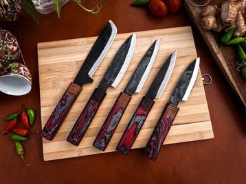 other - Keukenmes - Kitchen knife set - 701 - Staal, Hout,