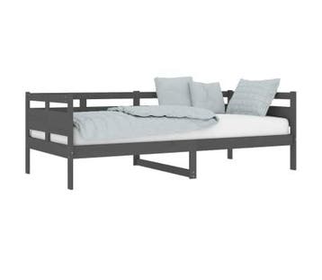 Grenen Slaapbank grijs - 47% Korting - Retourdeal, 90 cm, Eenpersoons, Ophalen of Verzenden, Zo goed als nieuw