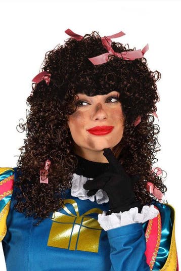 Pietenpruik Bruin Luxe met Roze Strikjes, Verzenden, Nieuw