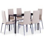 vidaXL 7-delige Eethoek cappuccino, Huis en Inrichting, Complete eetkamers, Verzenden, Nieuw