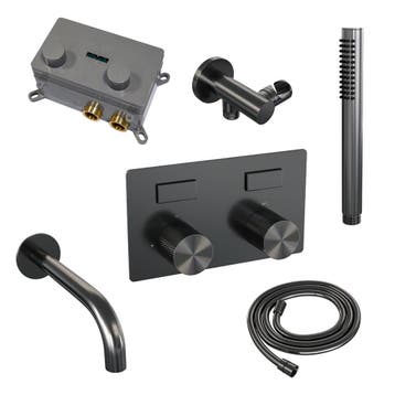 Brauer Gunmetal Carving Thermostatische Inbouw Badkraan, Doe-het-zelf en Verbouw, Sanitair, Ophalen of Verzenden, Nieuw