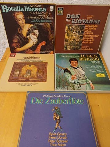 W.A. Mozart - Five complete Operas - 16 records in total -, Nieuw in verpakking