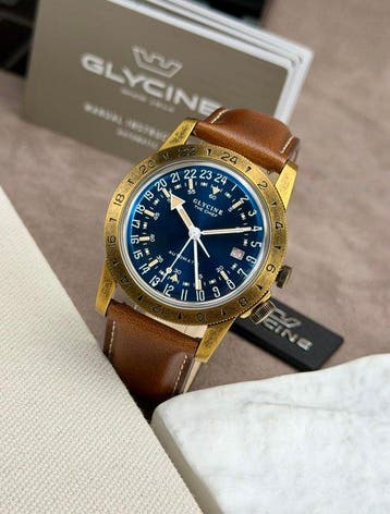 Glycine - Airman Vintage The Chief Automatic GMT Date, Nieuw