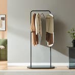 Kledingrek Vamn met spiegel 167x80x35 cm zwart [en.casa], Verzenden, Nieuw