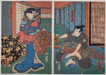 Utagawa Kunisada (Toyokuni III) – Kabuki-interieurscene –