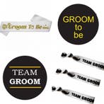 Groom to Be set wit zwart en goudkleurig 22-delig, Verzenden, Nieuw, Wit, Ivoor of Crème, Accessoires