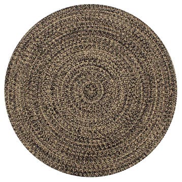 vidaXL Vloerkleed handgemaakt 90 cm jute zwart en naturel, Verzenden, Nieuw, Zwart