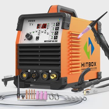 HITBOX HBT250P AC/DC 6-in-1 TIG Lasapparaat - 220V IGBT Inve, Verzenden, Nieuw