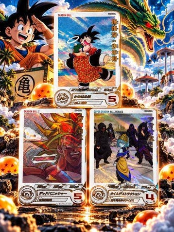 Bandai - 3 Card - Dragon Ball, Dragon Ball Z - Son Goku, Nieuw