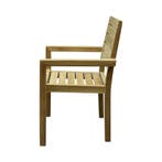 Montana dining tuinstoel teak met brede latten, Ophalen of Verzenden, Nieuw, Teakhout