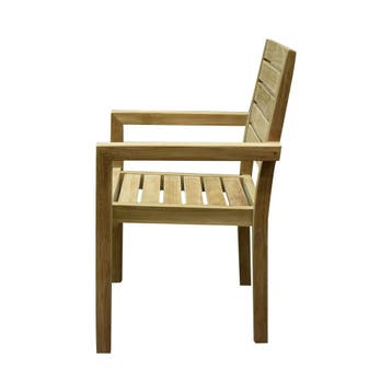 Montana dining tuinstoel teak met brede latten, Tuin en Terras, Tuinstoelen, Ophalen of Verzenden, Nieuw, Teakhout