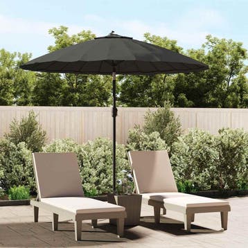 vidaXL Parasol met aluminium paal 270 cm antraciet, Verzenden, Nieuw, 2 tot 3 meter