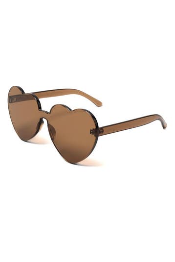 KIMU® Hartjes Zonnebril Bruin Groot Bruine Glazen Grote Zonn, Sieraden, Tassen en Uiterlijk, Zonnebrillen en Brillen | Dames, Ophalen of Verzenden