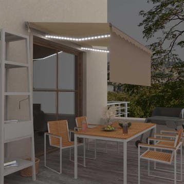 vidaXL Luifel automatisch met rolgordijn LED windsensor, Verzenden, Nieuw