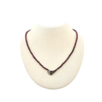 Glaskralen collier met gouden hanger (Ketting), Ophalen of Verzenden, Gebruikt, Goud, Goud