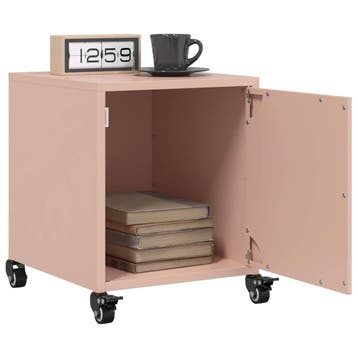 vidaXL Nachtkastjes 2 st 36x39x43,5 cm staal roze, Huis en Inrichting, Minder dan 45 cm, Nieuw, Minder dan 55 cm, Verzenden